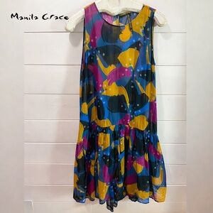 MANILA GRACE – Sleeveless Abstract Print Dress – Size 40 (M)
